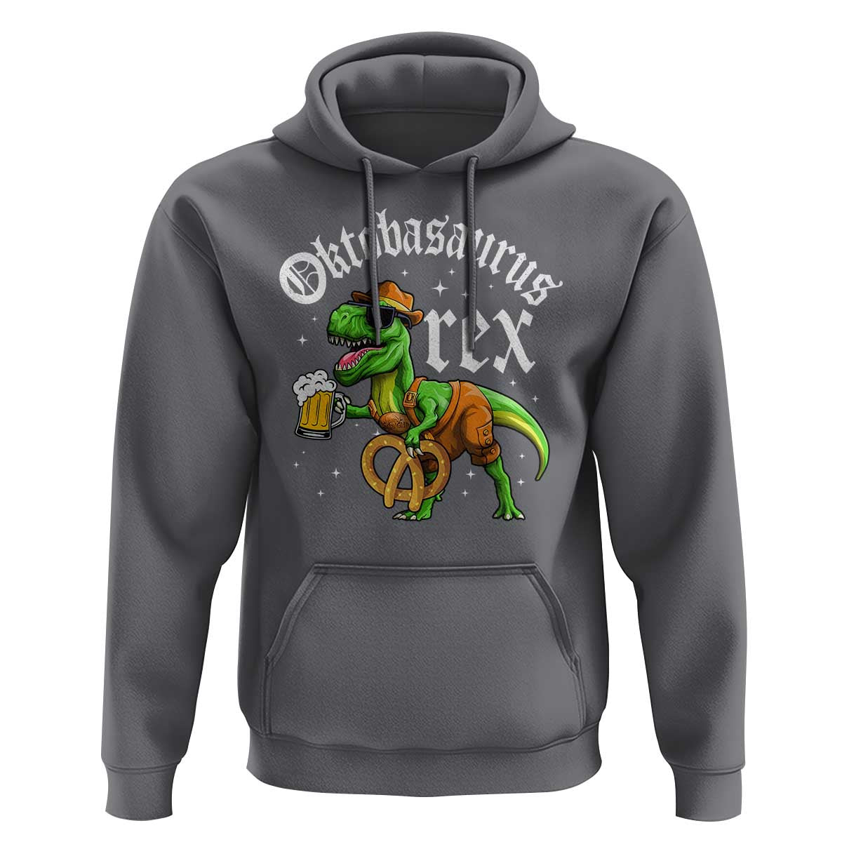 Funny Oktoberfest Dinosaur Hoodie Oktobasaurus Rex Lederhosen Bavarian Beer - Wonder Print Shop