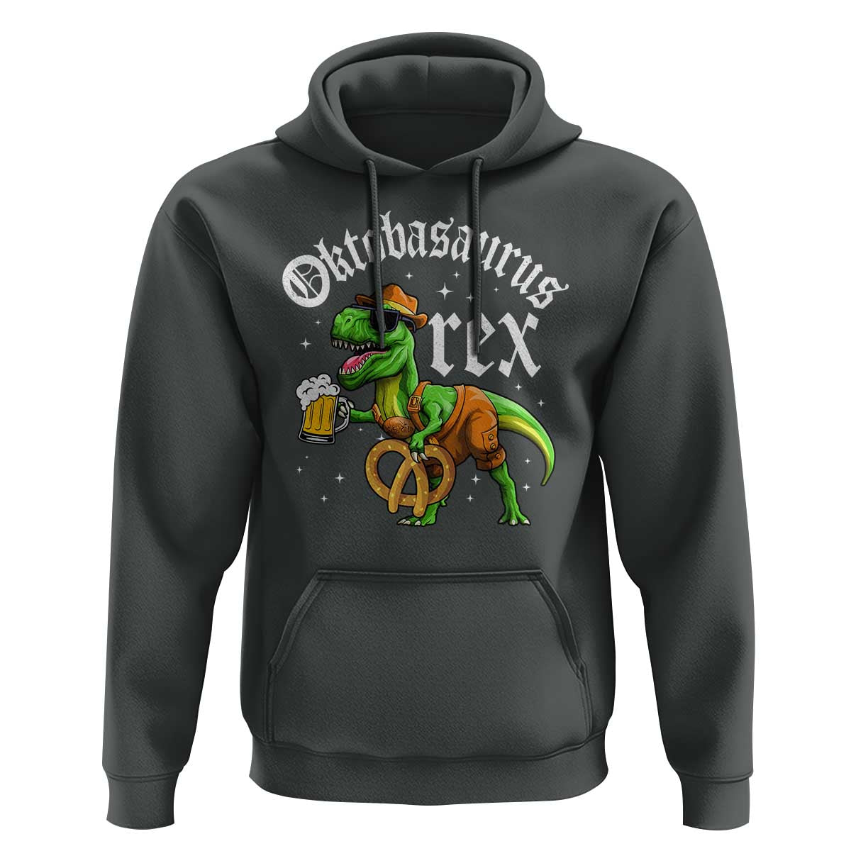 Funny Oktoberfest Dinosaur Hoodie Oktobasaurus Rex Lederhosen Bavarian Beer - Wonder Print Shop
