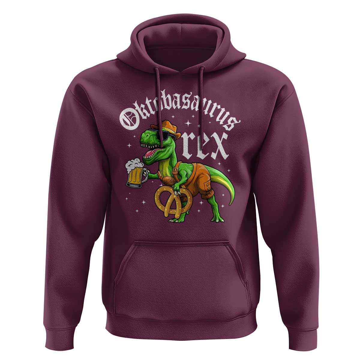 Funny Oktoberfest Dinosaur Hoodie Oktobasaurus Rex Lederhosen Bavarian Beer - Wonder Print Shop