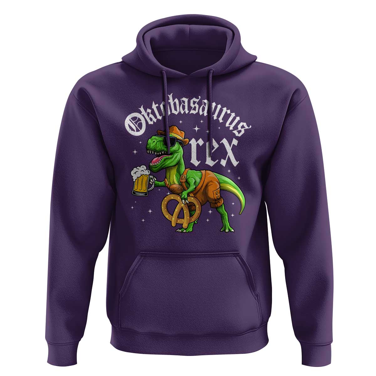 Funny Oktoberfest Dinosaur Hoodie Oktobasaurus Rex Lederhosen Bavarian Beer - Wonder Print Shop