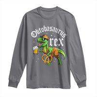 Funny Oktoberfest Dinosaur Long Sleeve Shirt Oktobasaurus Rex Lederhosen Bavarian Beer - Wonder Print Shop