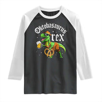 Funny Oktoberfest Dinosaur Raglan Shirt Oktobasaurus Rex Lederhosen Bavarian Beer - Wonder Print Shop