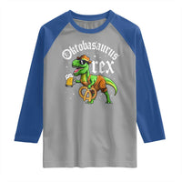 Funny Oktoberfest Dinosaur Raglan Shirt Oktobasaurus Rex Lederhosen Bavarian Beer - Wonder Print Shop