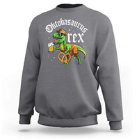 Funny Oktoberfest Dinosaur Sweatshirt Oktobasaurus Rex Lederhosen Bavarian Beer - Wonder Print Shop