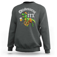 Funny Oktoberfest Dinosaur Sweatshirt Oktobasaurus Rex Lederhosen Bavarian Beer - Wonder Print Shop