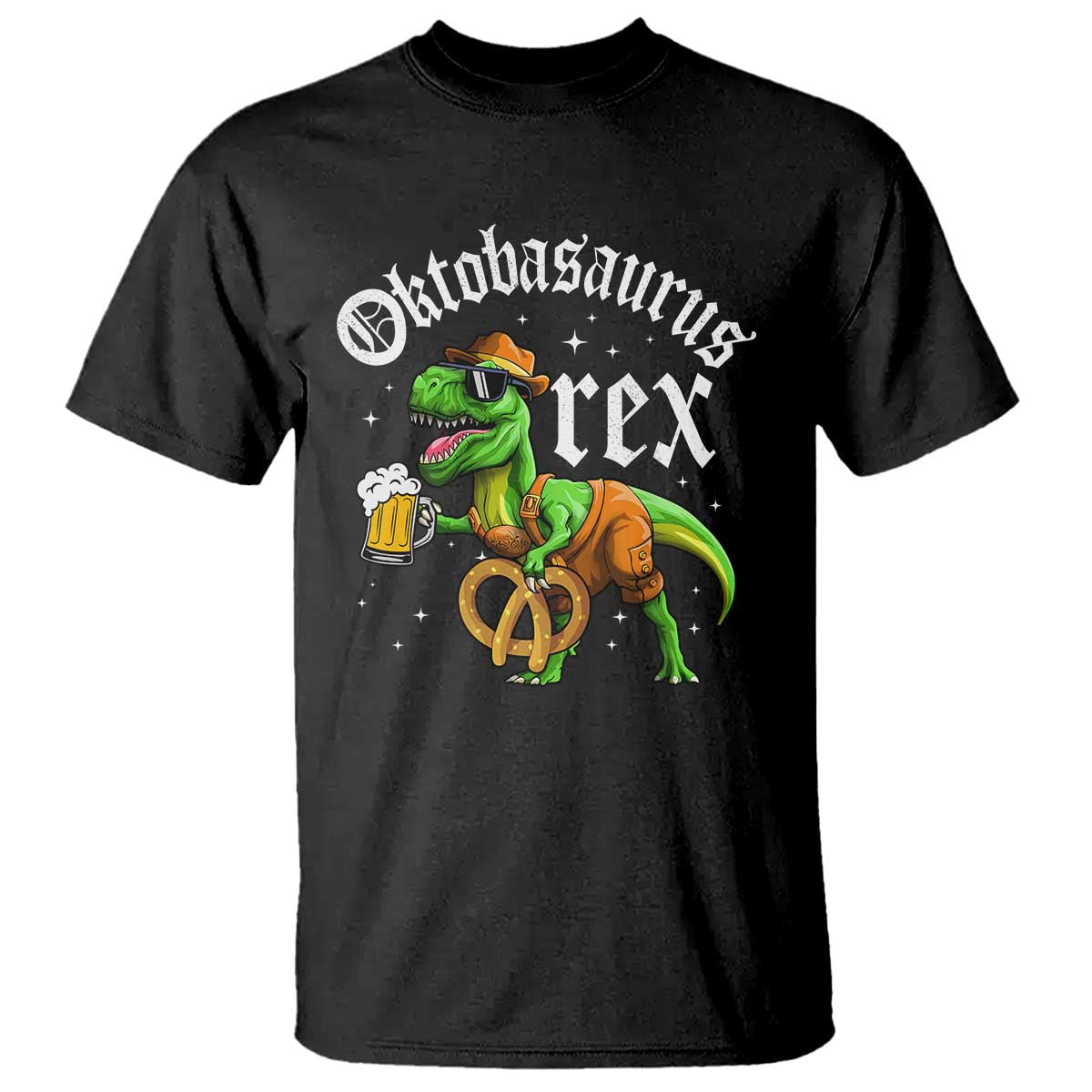 Funny Oktoberfest Dinosaur T Shirt Oktobasaurus Rex Lederhosen Bavarian Beer - Wonder Print Shop