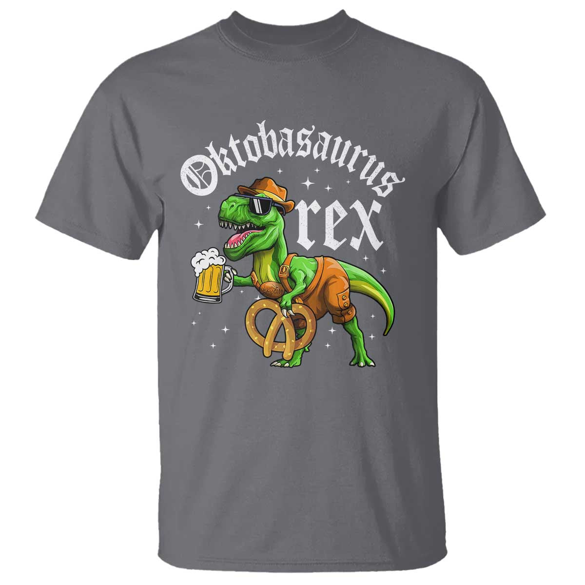 Funny Oktoberfest Dinosaur T Shirt Oktobasaurus Rex Lederhosen Bavarian Beer - Wonder Print Shop