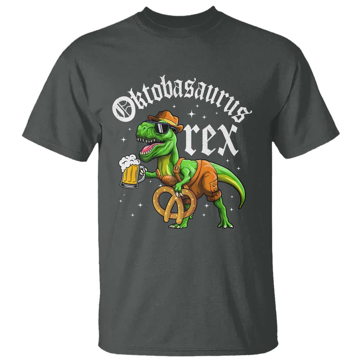 Funny Oktoberfest Dinosaur T Shirt Oktobasaurus Rex Lederhosen Bavarian Beer - Wonder Print Shop