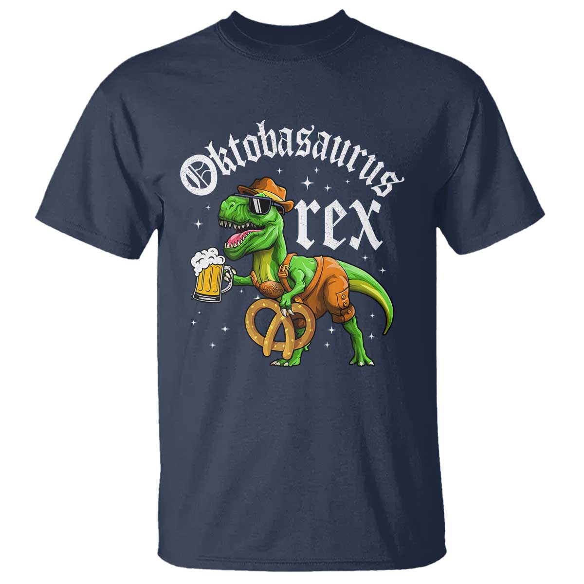 Funny Oktoberfest Dinosaur T Shirt Oktobasaurus Rex Lederhosen Bavarian Beer - Wonder Print Shop