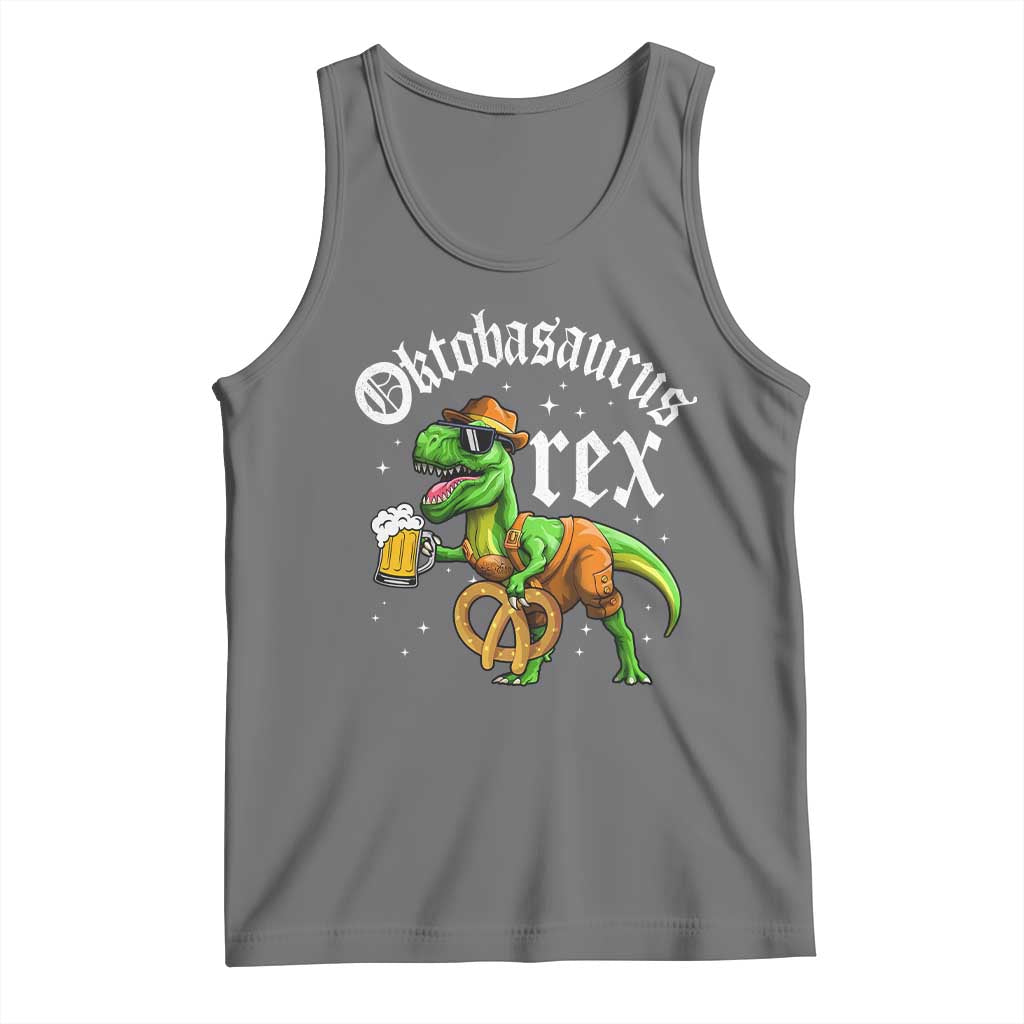 Funny Oktoberfest Dinosaur Tank Top Oktobasaurus Rex Lederhosen Bavarian Beer - Wonder Print Shop