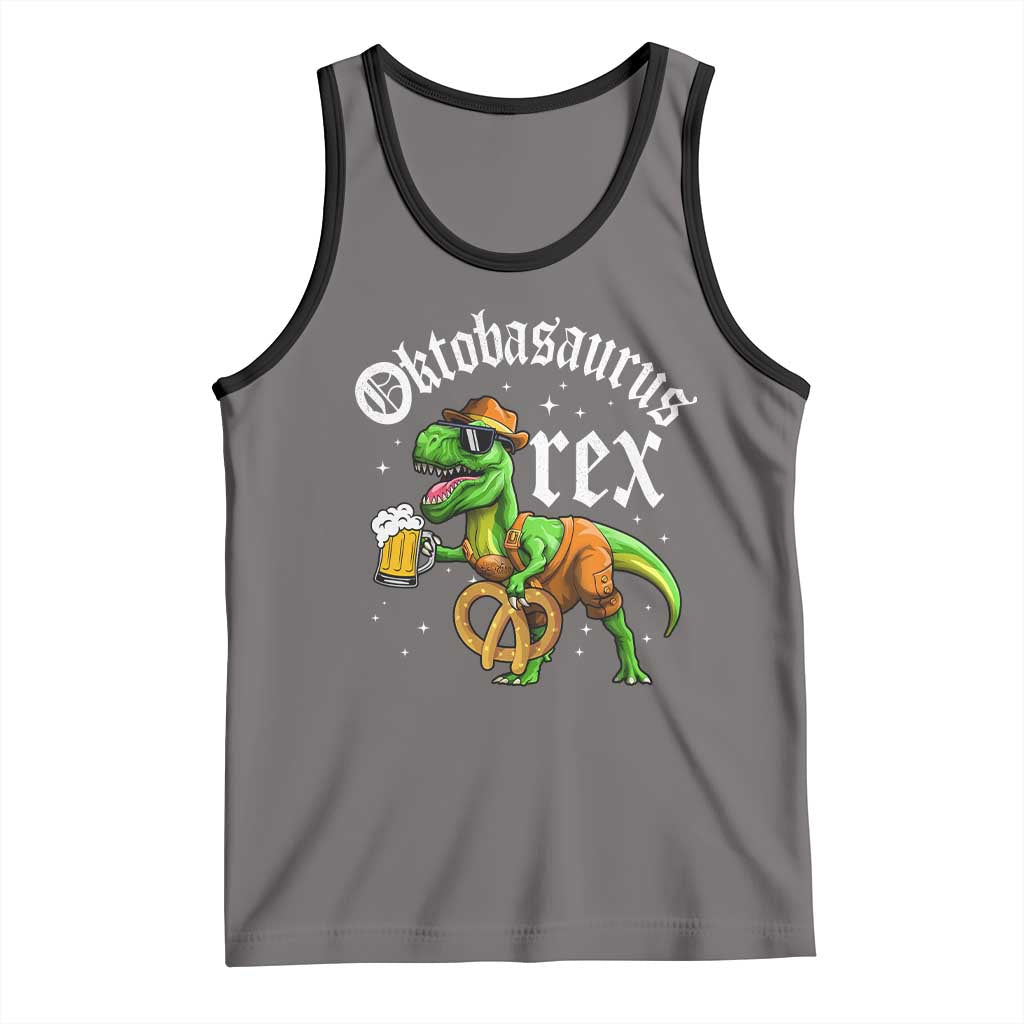 Funny Oktoberfest Dinosaur Tank Top Oktobasaurus Rex Lederhosen Bavarian Beer - Wonder Print Shop