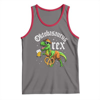 Funny Oktoberfest Dinosaur Tank Top Oktobasaurus Rex Lederhosen Bavarian Beer - Wonder Print Shop