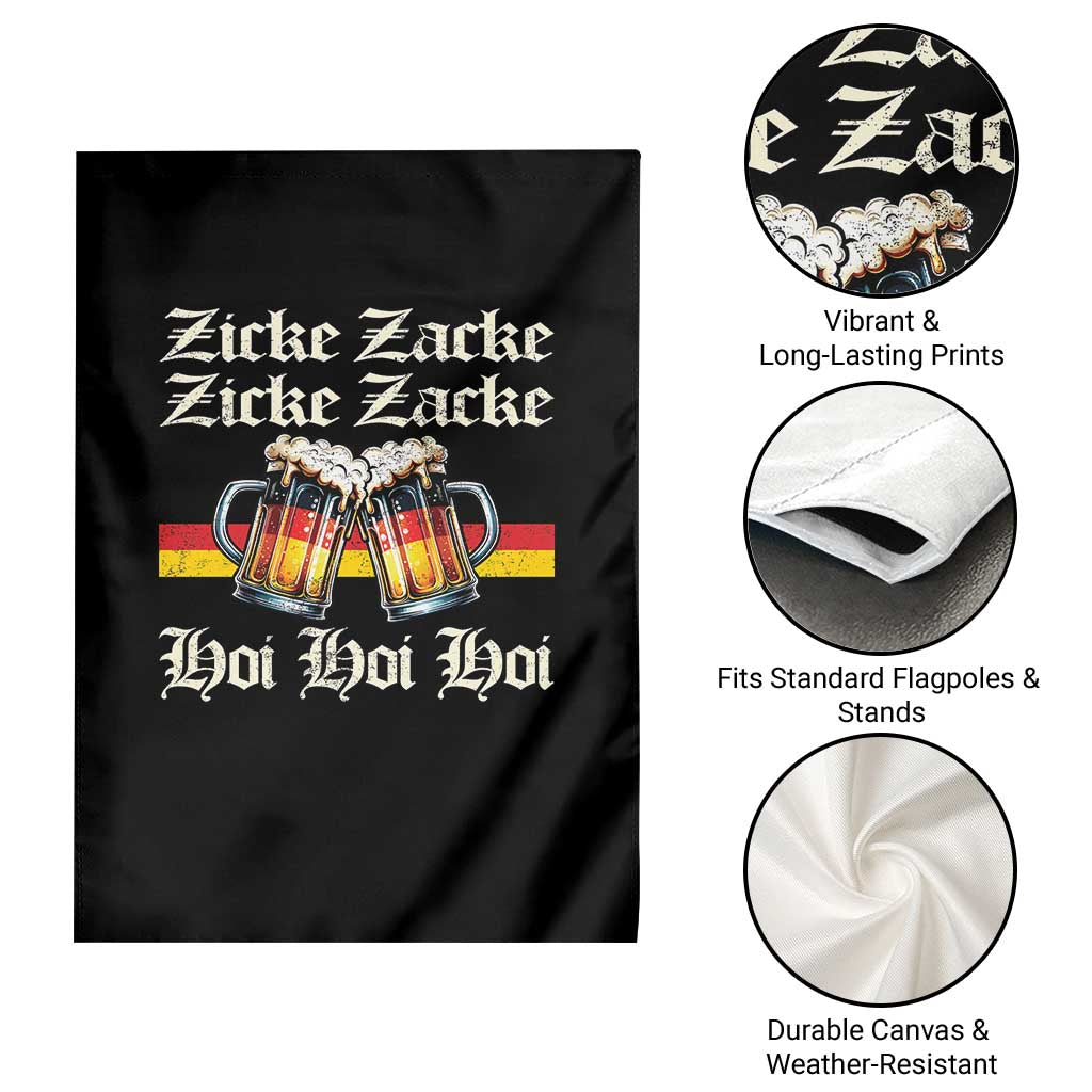Funny Zicke Zacke Hoi Garden Flag Oktoberfest German Flag Party - Wonder Print Shop