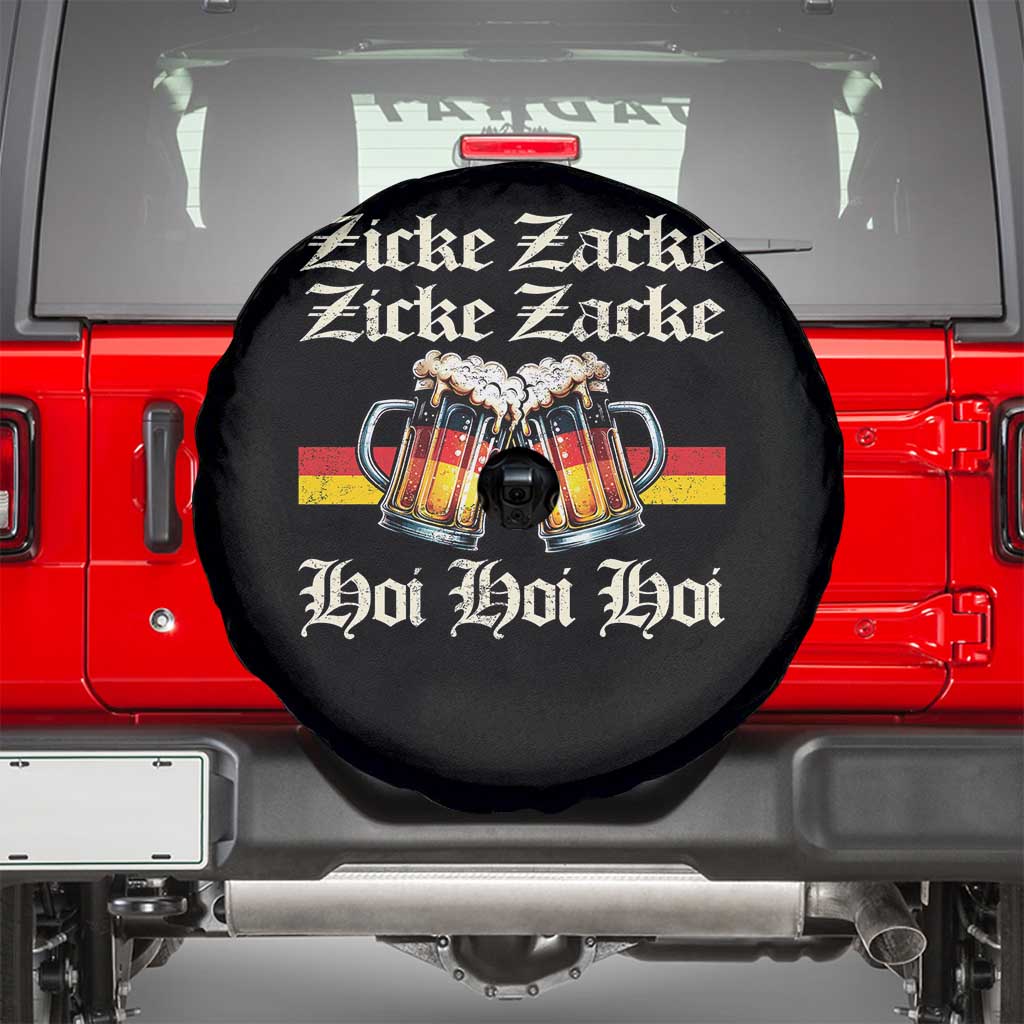 Funny Zicke Zacke Hoi Spare Tire Cover Oktoberfest German Flag Party - Wonder Print Shop