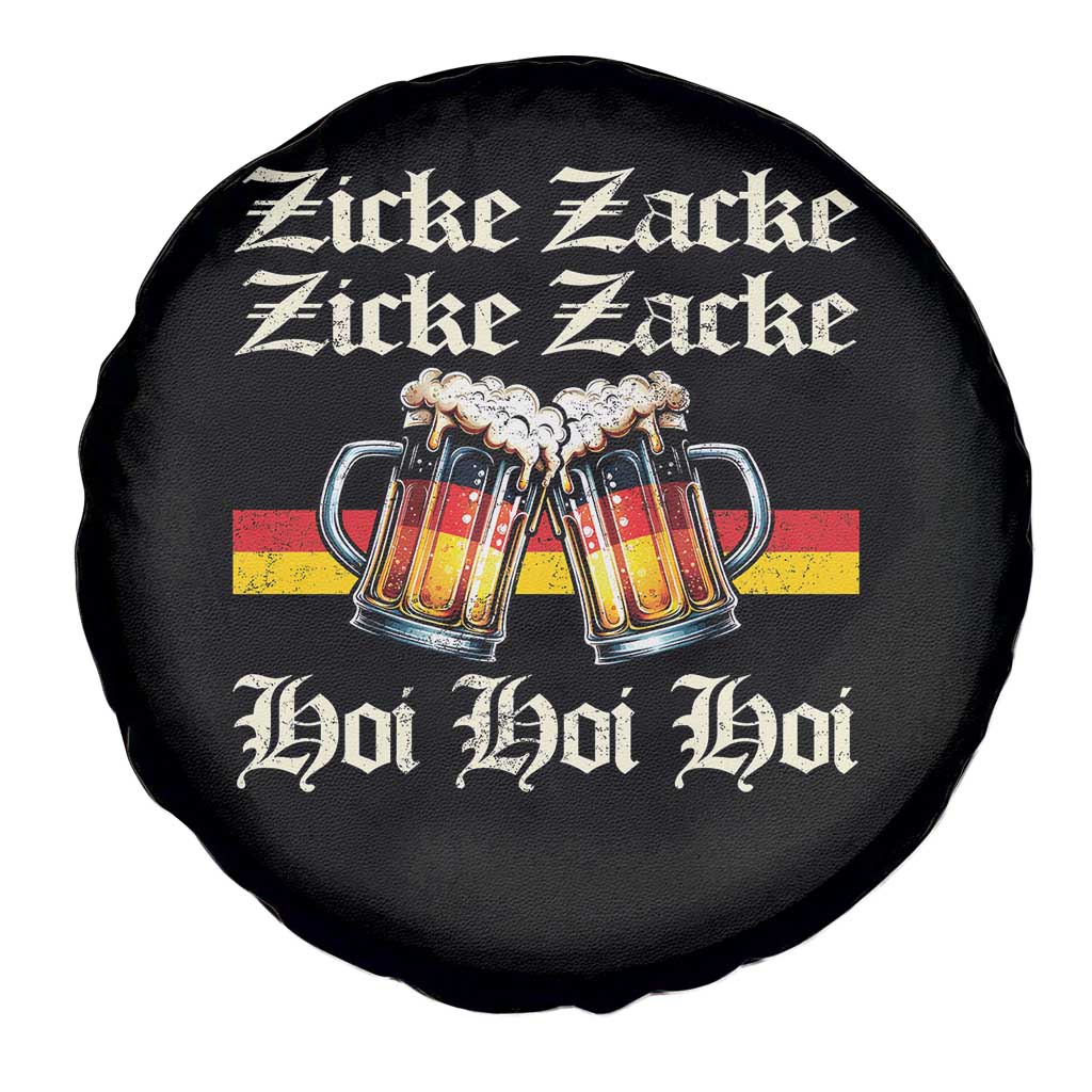 Funny Zicke Zacke Hoi Spare Tire Cover Oktoberfest German Flag Party - Wonder Print Shop
