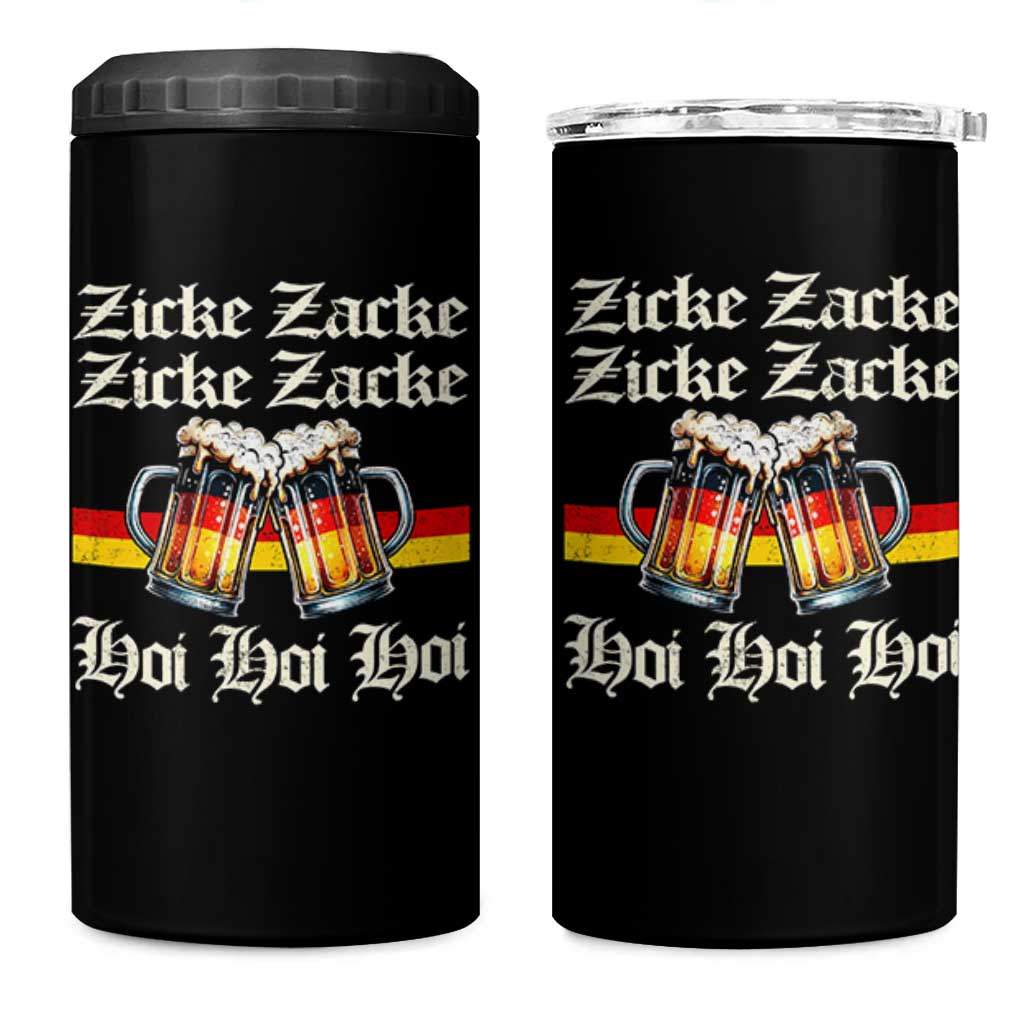 Funny Zicke Zacke Hoi 4 in 1 Can Cooler Tumbler Oktoberfest German Flag Party - Wonder Print Shop