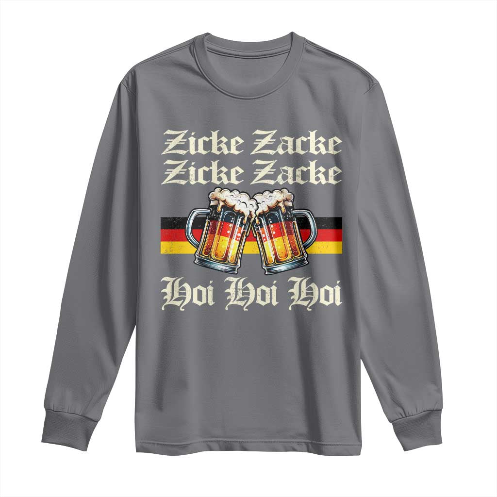 Funny Zicke Zacke Hoi Long Sleeve Shirt Oktoberfest German Flag Party - Wonder Print Shop