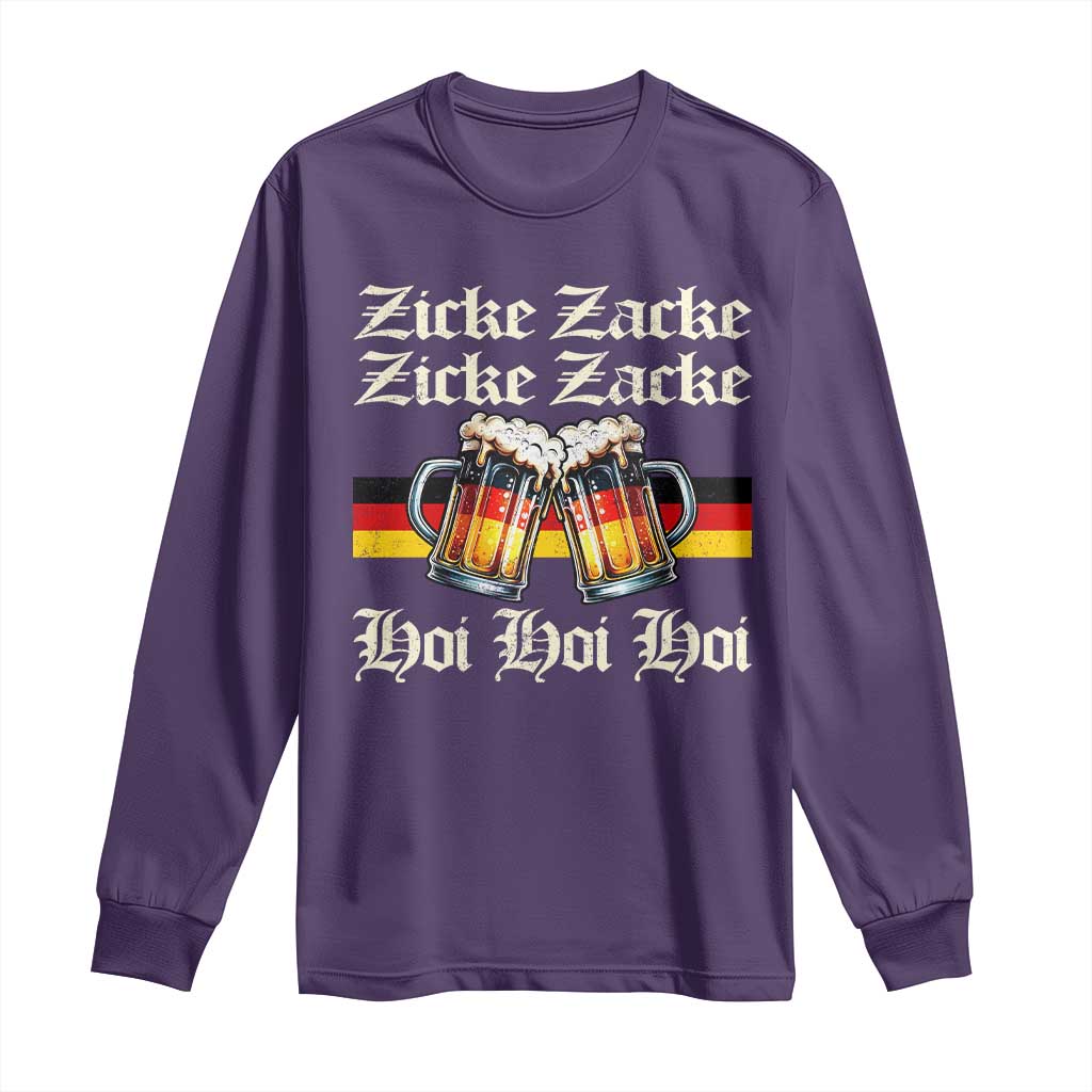 Funny Zicke Zacke Hoi Long Sleeve Shirt Oktoberfest German Flag Party - Wonder Print Shop