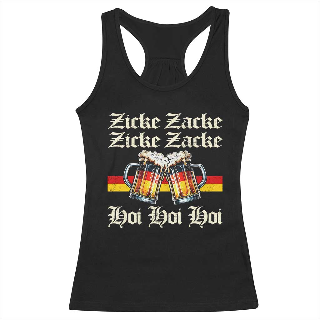 Funny Zicke Zacke Hoi Racerback Tank Top Oktoberfest German Flag Party - Wonder Print Shop