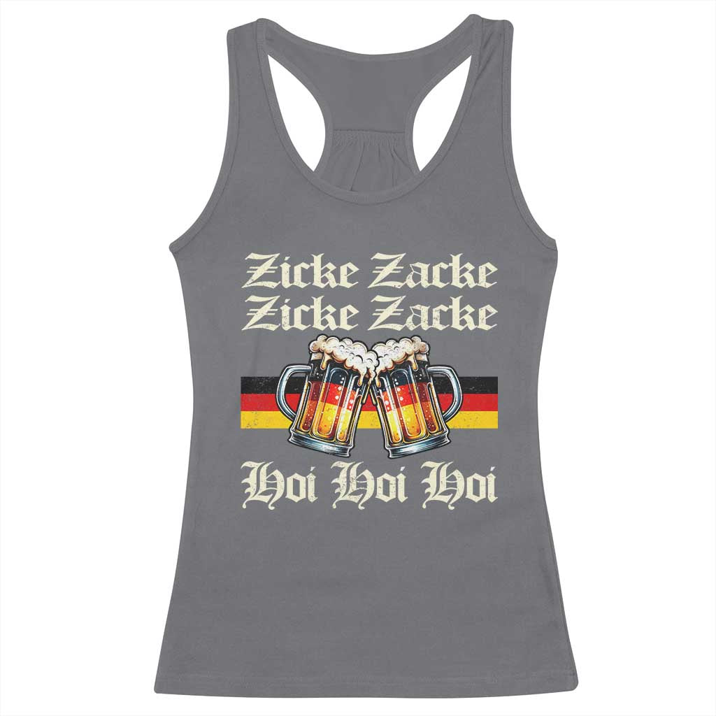 Funny Zicke Zacke Hoi Racerback Tank Top Oktoberfest German Flag Party - Wonder Print Shop