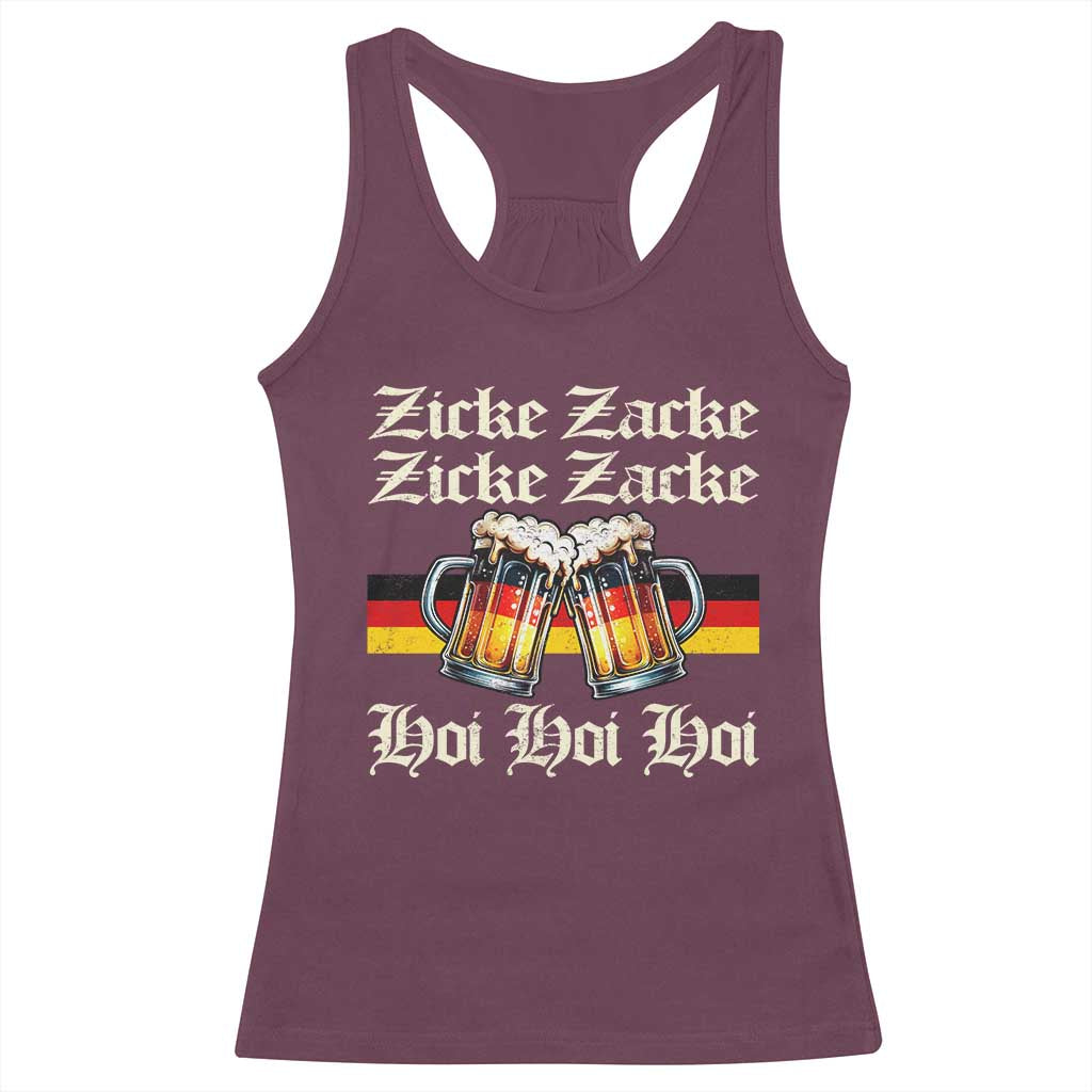 Funny Zicke Zacke Hoi Racerback Tank Top Oktoberfest German Flag Party - Wonder Print Shop
