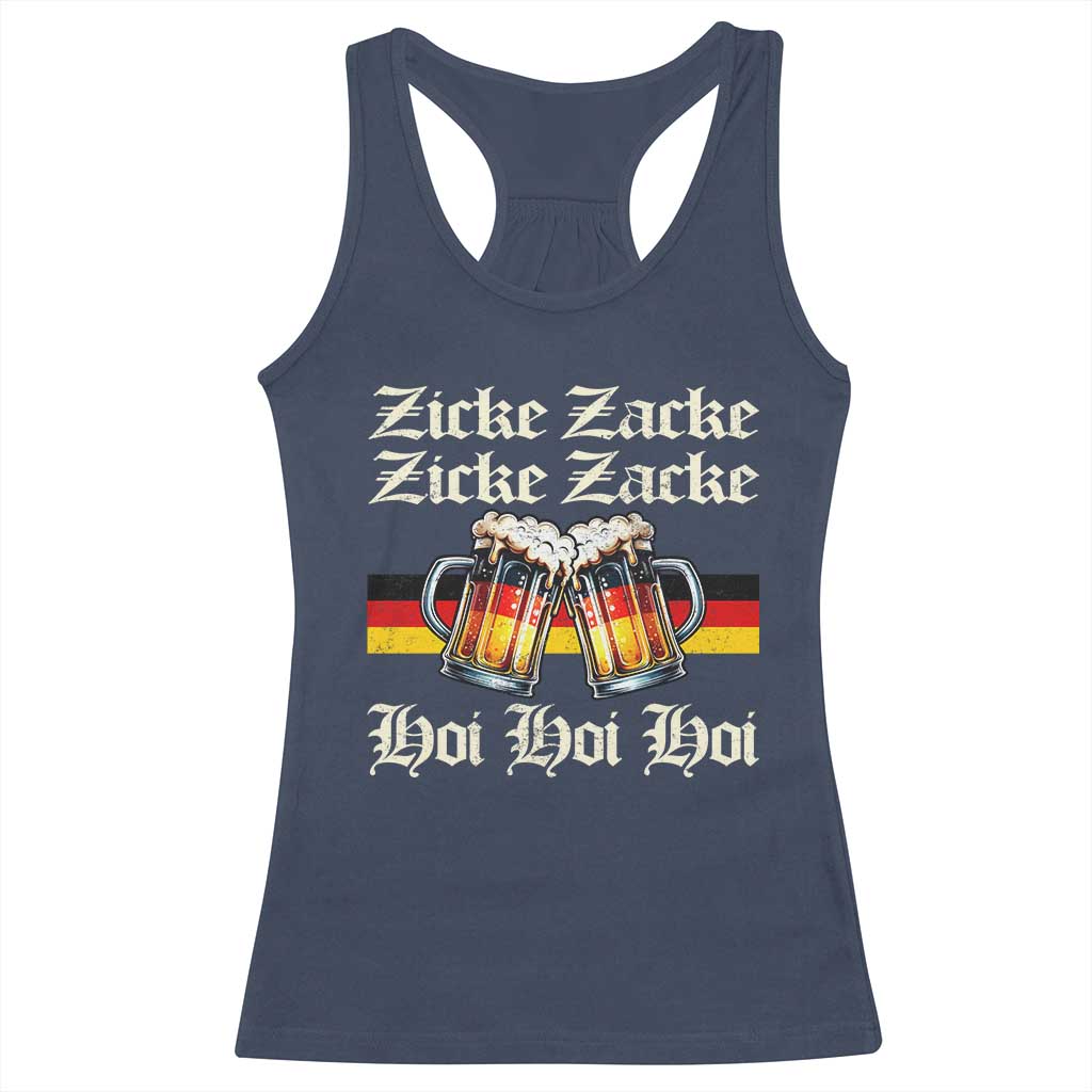 Funny Zicke Zacke Hoi Racerback Tank Top Oktoberfest German Flag Party - Wonder Print Shop
