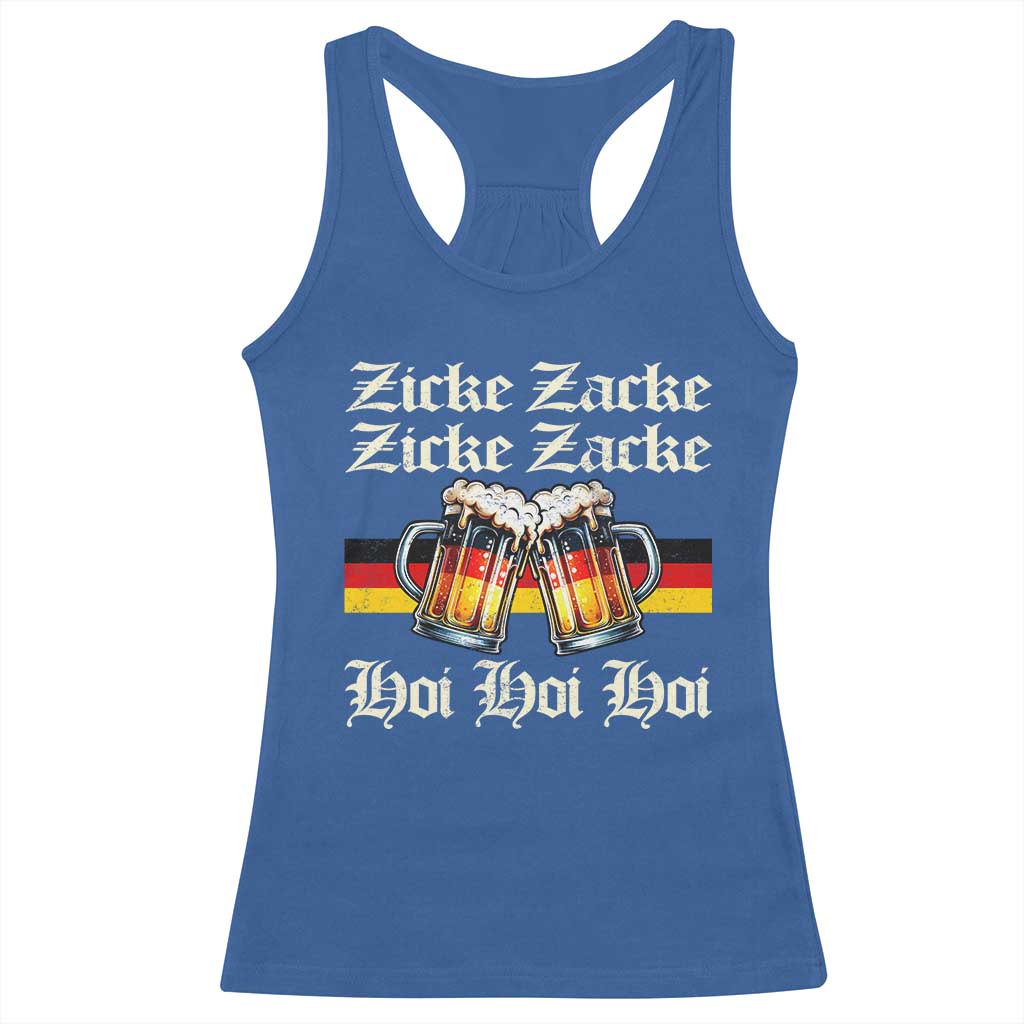 Funny Zicke Zacke Hoi Racerback Tank Top Oktoberfest German Flag Party - Wonder Print Shop