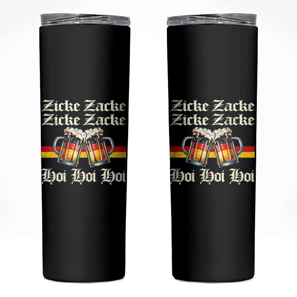 Funny Zicke Zacke Hoi Skinny Tumbler Oktoberfest German Flag Party - Wonder Print Shop