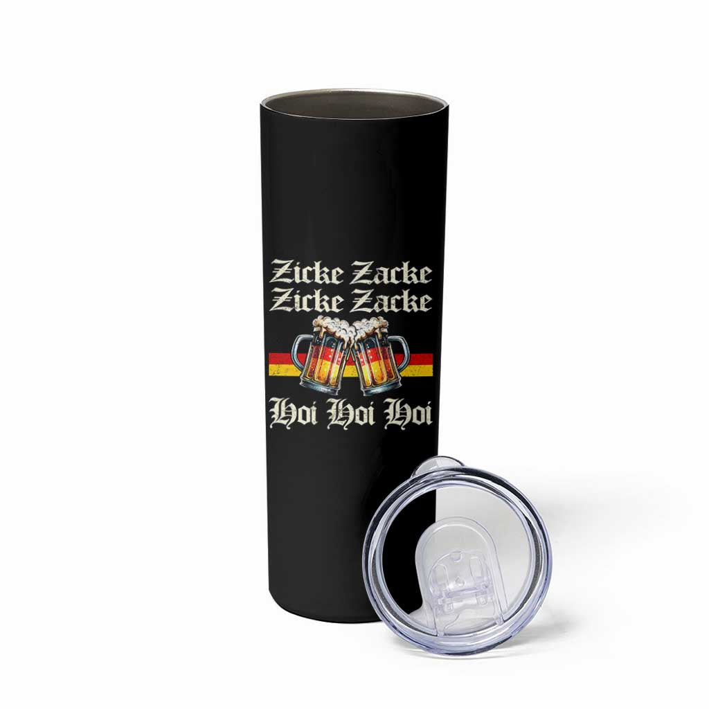Funny Zicke Zacke Hoi Skinny Tumbler Oktoberfest German Flag Party - Wonder Print Shop