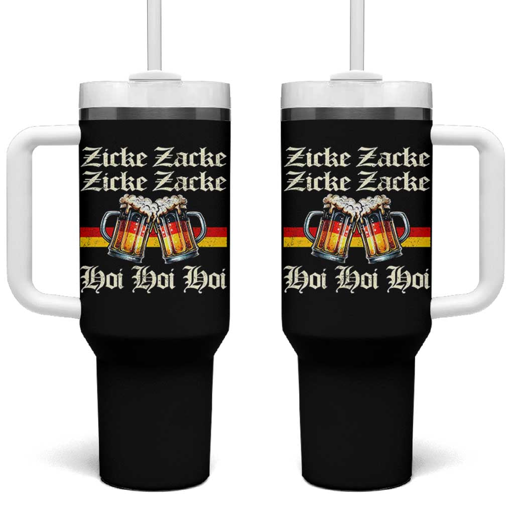 Funny Zicke Zacke Hoi Tumbler With Handle Oktoberfest German Flag Party - Wonder Print Shop