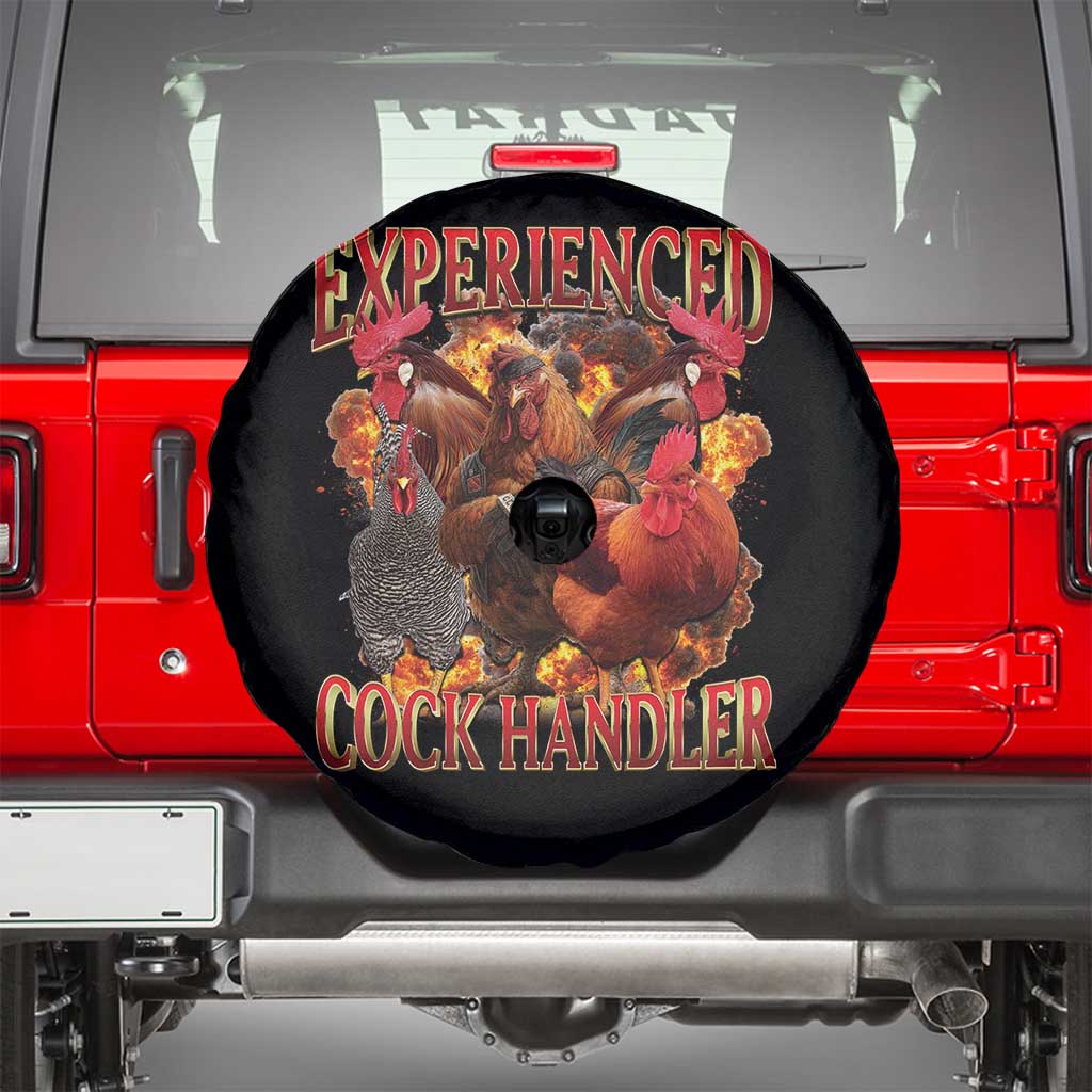 Funny Experienced Cock Handler Spare Tire Cover Inappropriate Adult Humor Chicken - Wonder Print Shop