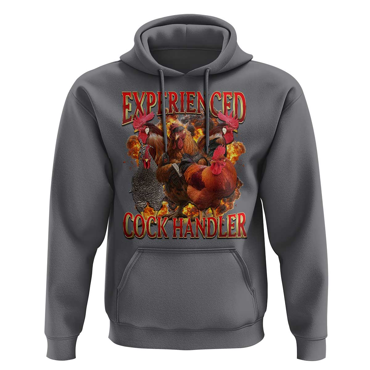 Funny Experienced Cock Handler Hoodie Inappropriate Adult Humor Chicken - Wonder Print Shop