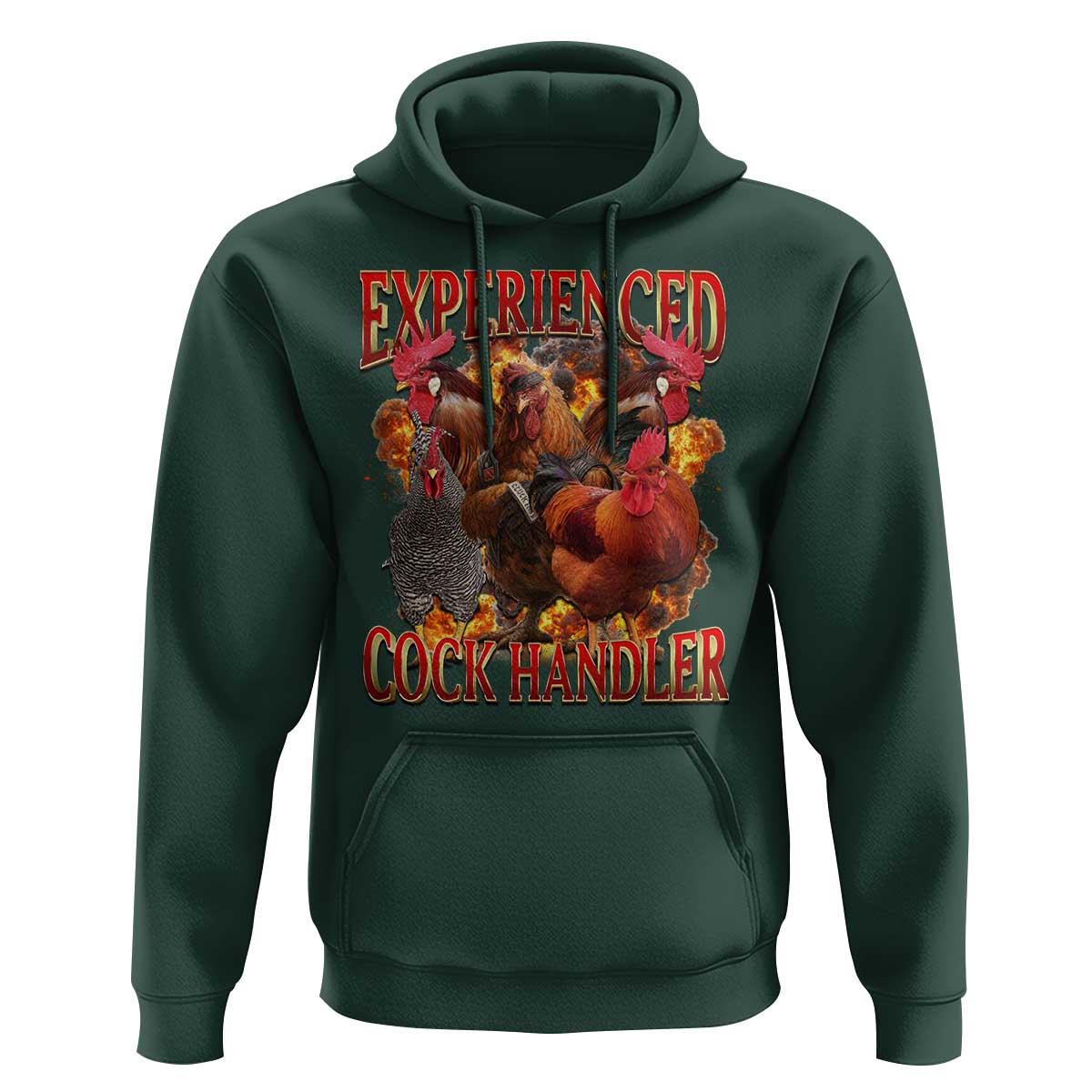 Funny Experienced Cock Handler Hoodie Inappropriate Adult Humor Chicken - Wonder Print Shop