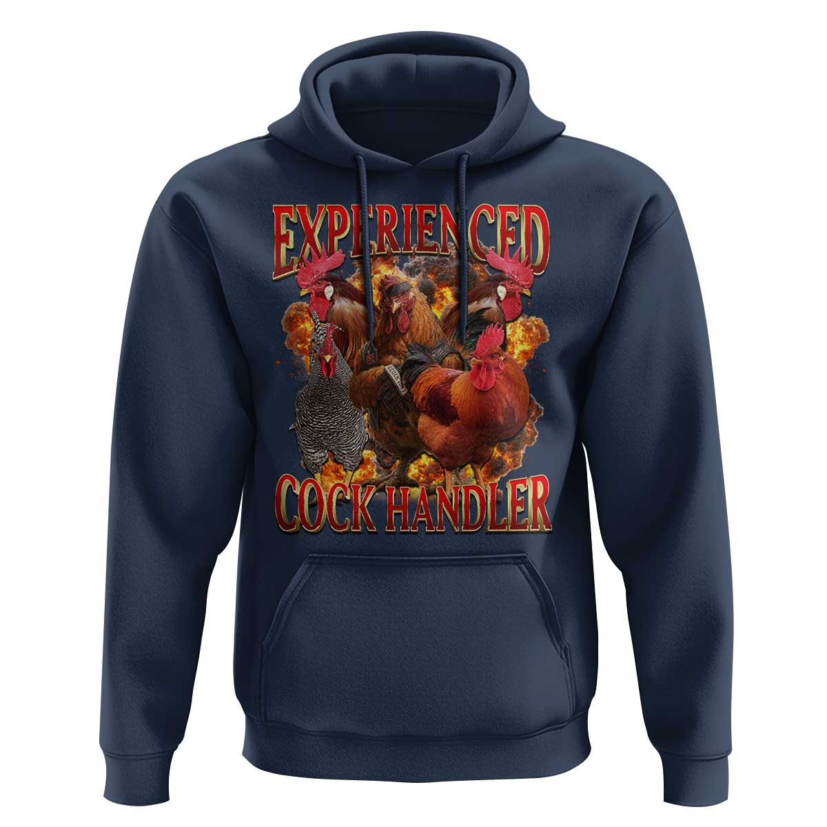 Funny Experienced Cock Handler Hoodie Inappropriate Adult Humor Chicken - Wonder Print Shop