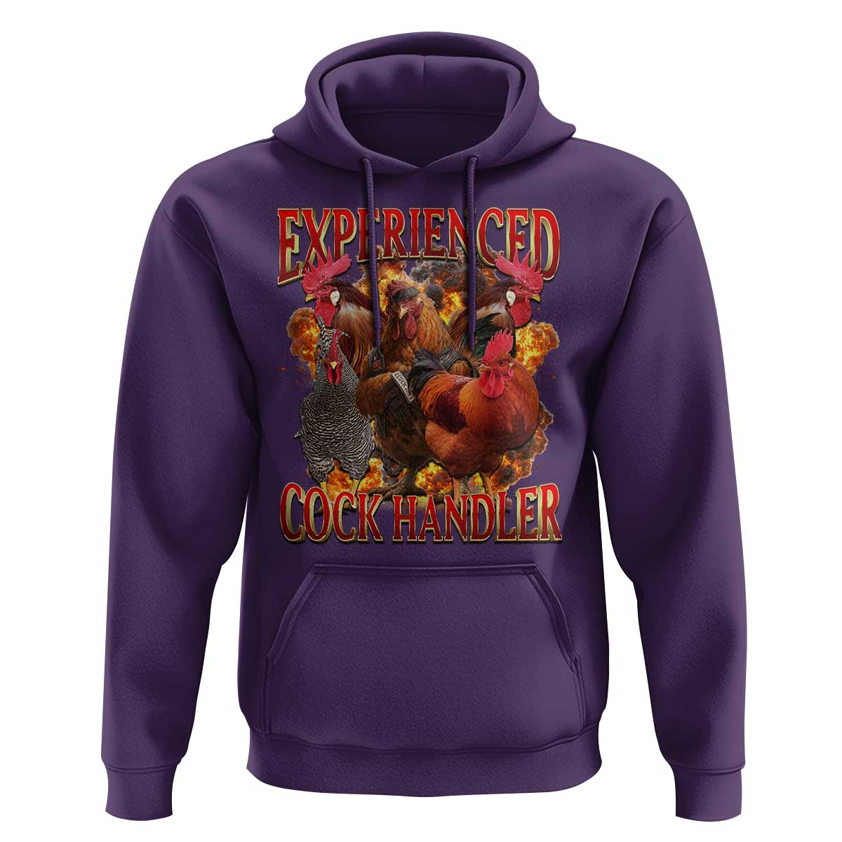 Funny Experienced Cock Handler Hoodie Inappropriate Adult Humor Chicken - Wonder Print Shop