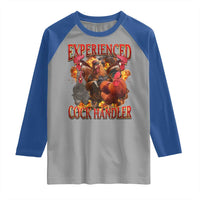 Funny Experienced Cock Handler Raglan Shirt Inappropriate Adult Humor Chicken - Wonder Print Shop