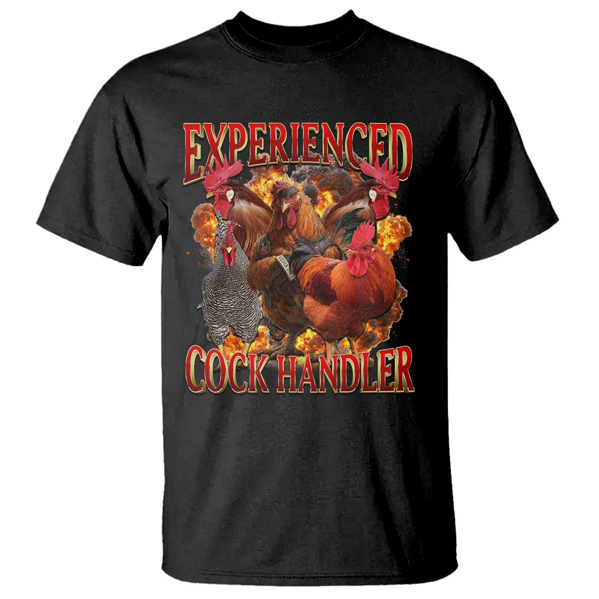 Funny Experienced Cock Handler T Shirt Inappropriate Adult Humor Chicken - Wonder Print Shop