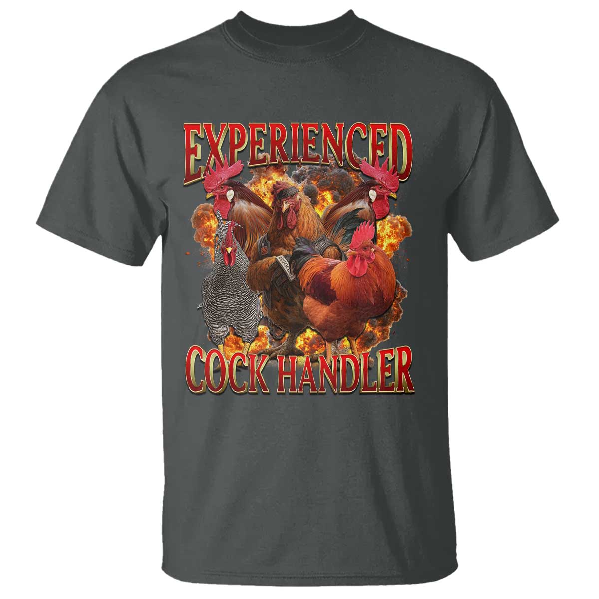 Funny Experienced Cock Handler T Shirt Inappropriate Adult Humor Chicken - Wonder Print Shop