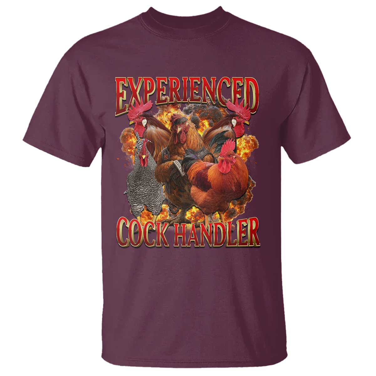 Funny Experienced Cock Handler T Shirt Inappropriate Adult Humor Chicken - Wonder Print Shop