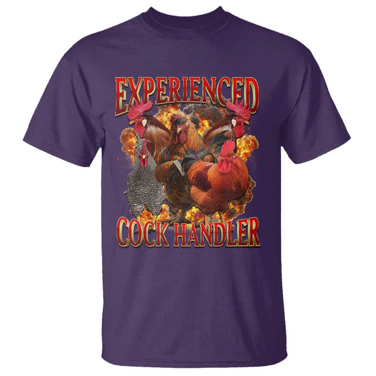 Funny Experienced Cock Handler T Shirt Inappropriate Adult Humor Chicken - Wonder Print Shop