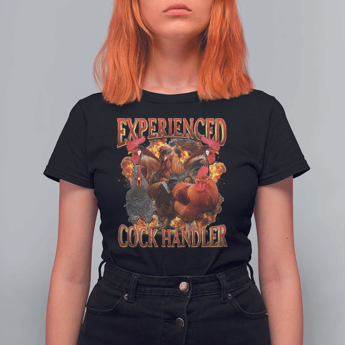 Funny Experienced Cock Handler T Shirt For Women Inappropriate Adult Humor Chicken - Wonder Print Shop