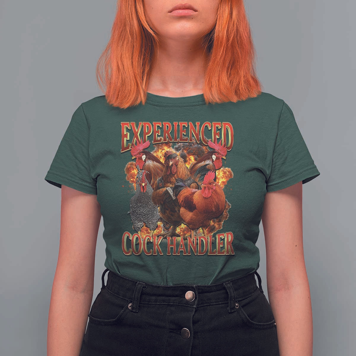 Funny Experienced Cock Handler T Shirt For Women Inappropriate Adult Humor Chicken - Wonder Print Shop