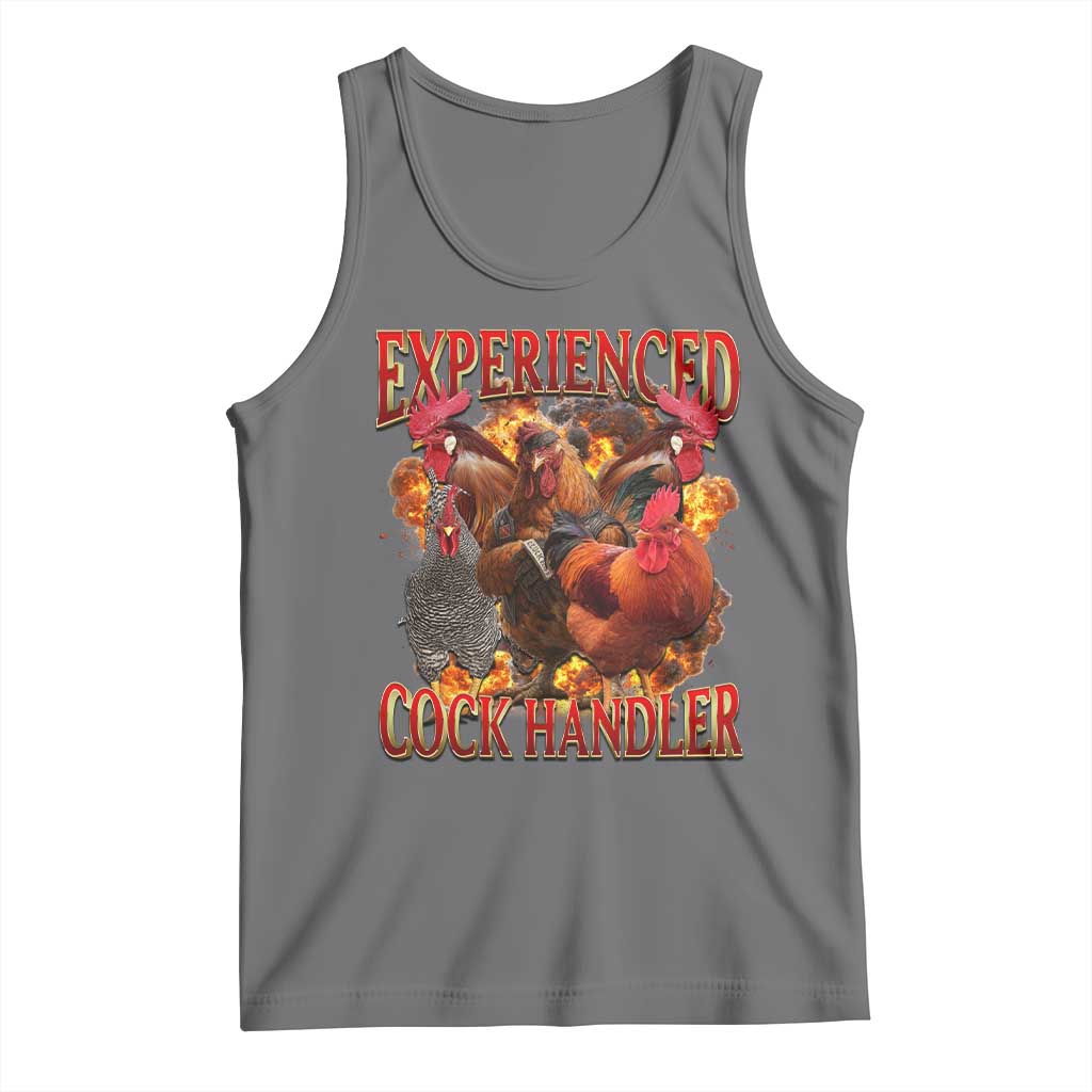 Funny Experienced Cock Handler Tank Top Inappropriate Adult Humor Chicken - Wonder Print Shop