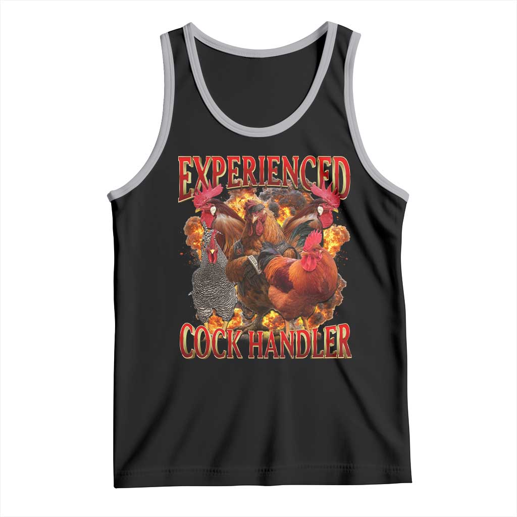 Funny Experienced Cock Handler Tank Top Inappropriate Adult Humor Chicken - Wonder Print Shop