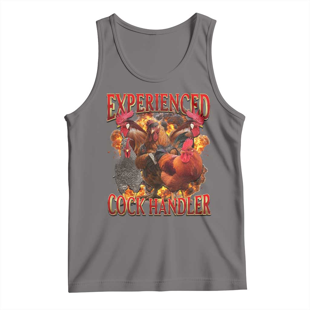 Funny Experienced Cock Handler Tank Top Inappropriate Adult Humor Chicken - Wonder Print Shop