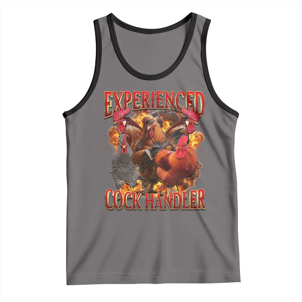 Funny Experienced Cock Handler Tank Top Inappropriate Adult Humor Chicken - Wonder Print Shop