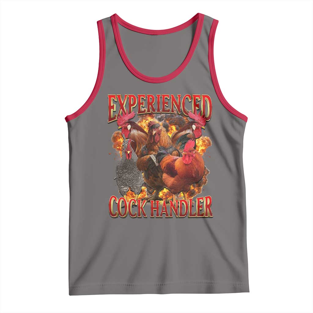Funny Experienced Cock Handler Tank Top Inappropriate Adult Humor Chicken - Wonder Print Shop