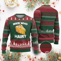 Funny Mike Who Cheese Hairy Ugly Christmas Sweater Inappropriate Adult Humor Floral Cheese - Wonder Print Shop