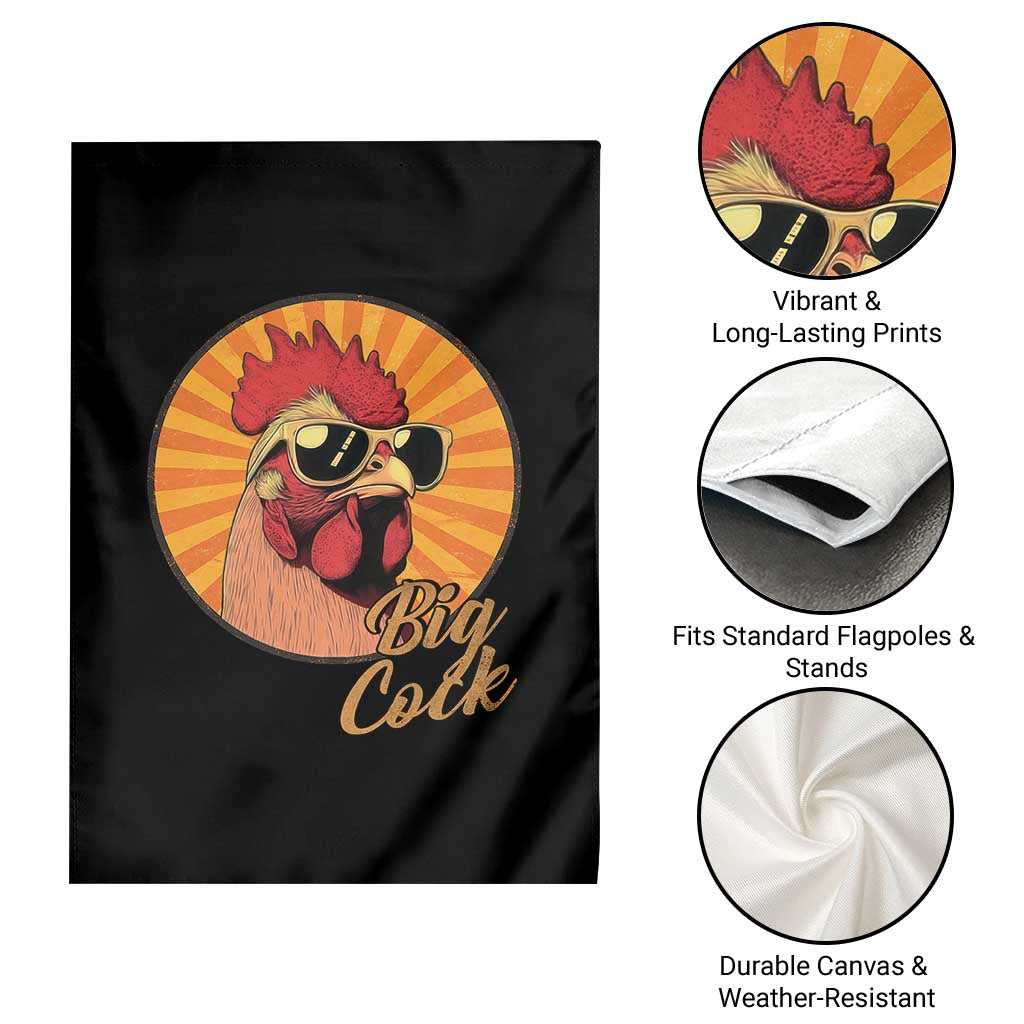 Funny Big Cock Chicken Garden Flag Raunchy Inappropriate Adult Humor - Wonder Print Shop