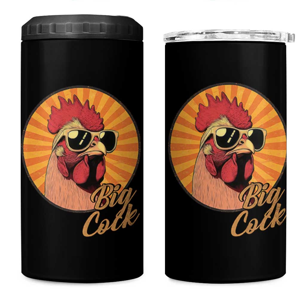 Funny Big Cock Chicken 4 in 1 Can Cooler Tumbler Raunchy Inappropriate Adult Humor - Wonder Print Shop